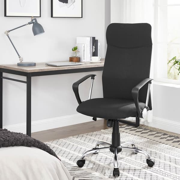 Ergonomisk Kontorstol med Hjul - Ryggstøtte og Justerbar Høyde, Grå