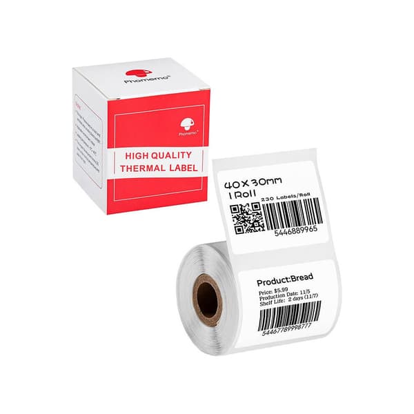 Phomemo Ettiketter till Skrivare 30x40mm 230st - Vit