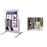 FRANKEN "Outdoor" plakatstativ, DIN A1 (B)594 x (H)841 mm til udendørs brug, lavet af sølv anodiseret aluminium (BS1302)