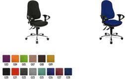 Topstar "Support SY Deluxe" -työtuoli, musta päällinen: 100 % polypropeenia, nikamavälilevy istuin ja synkroninen - 1 kpl (8559U G20)