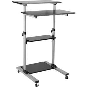 ROLINE PC Standing Workstation - installation til LCD-skærm / tastatur / mus / CPU / printer - plastik, metal - grå, sort (17.02.1547) Aluminium, Sort