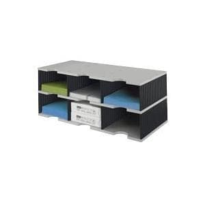 styro sorteringsstation trio jumbo, 6 rum 268032298, grå/sort, 723x293x331mm