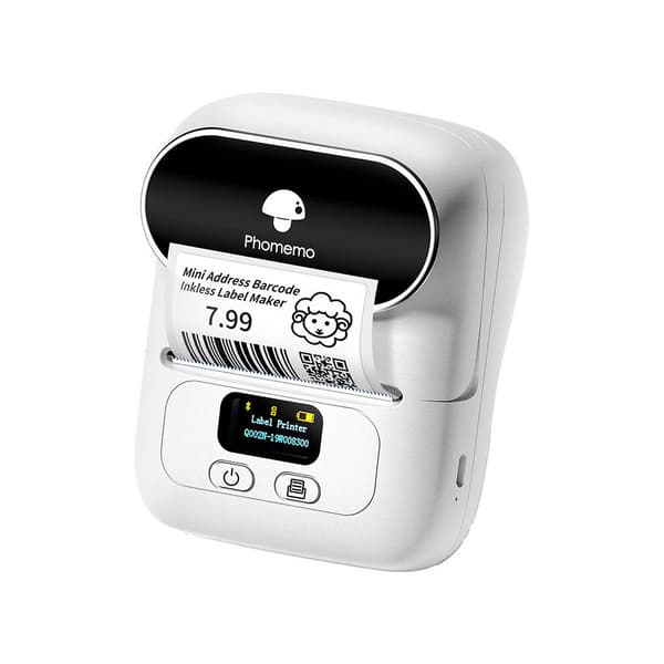 Phomemo M110 bærbar termisk labelprinter - Hvid