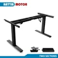 Miniatyrbillede 2 af 2: Elektrisk Justerbart Skrivebordsramme, Højdeområde 23,4"-49", Belastningskapacitet Op til 150KG,Sort To Sektioner