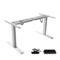 Miniatyrbillede 1 af 2: Elektrisk Justerbart Skrivebordsramme, Højdeområde 23,4"-49", Belastningskapacitet Op til 150KG,Hvid To Sektioner