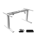 Miniatyrbillede 1 af 2: Elektrisk Justerbart Skrivebordsramme, Højdeområde 23,4"-49", Belastningskapacitet Op til 150KG,Hvide Tre Sektioner