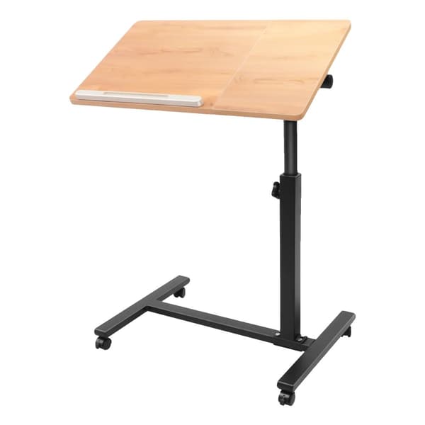 Justerbart Skrivebord, Rektangulær Form, Højdejusterbar 58-90 cm, 360° Drejelig Bordplade,13.58in, Sort Træ