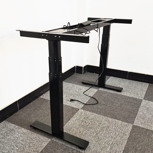 Højdejusterbart elektrisk hæve-sænkebord, dual motor system, brugervenlig digital controller,Sort Tre Sektioner