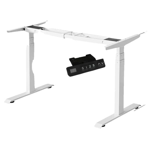 Højdejusterbart elektrisk hæve-sænkebord, dual motor system, brugervenlig digital controller,Sort Tre Sektioner