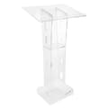 Miniatyrbillede 1 af 2: Acryl Podium, 43,3 tommer højt, Blå LED-lys, Firkantet form,Klar