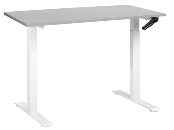 Käsin säädettävä työpöytä 120 x 72 cm harmaa ja valkoinen DESTINES Lumarko!