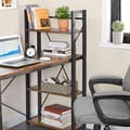 Miniatyrbillede 3 af 7: Computerbord, 120 cm skrivebord med hylder i venstre eller højre side, stabilt, let at samle, til hjemmekontor, indisk stil