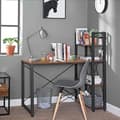 Miniatyrbillede 7 af 7: Computerbord, 120 cm skrivebord med hylder i venstre eller højre side, stabilt, let at samle, til hjemmekontor, indisk stil