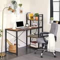 Miniatyrbillede 2 af 7: Computerbord, 120 cm skrivebord med hylder i venstre eller højre side, stabilt, let at samle, til hjemmekontor, indisk stil
