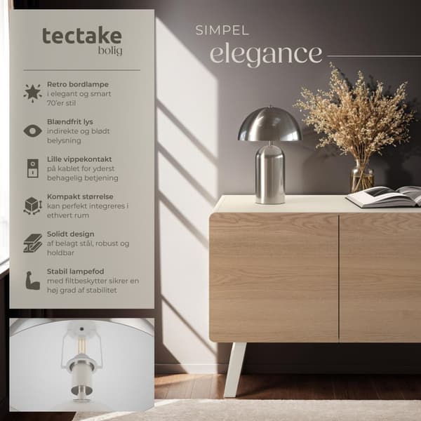 Lille bordlampe Altea, 40W - Mat nikkel