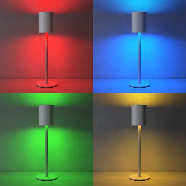 Bordlampe Corly, LED, 7 lysfarver, dæmpbar - hvid