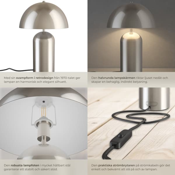 Liten bordslampa Altea, 40W - Matt nickel