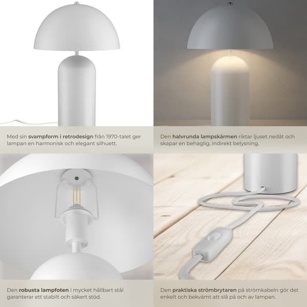 Liten bordslampa Altea, 40W - vit