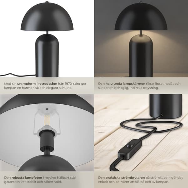 Liten bordslampa Altea, 40W - svart