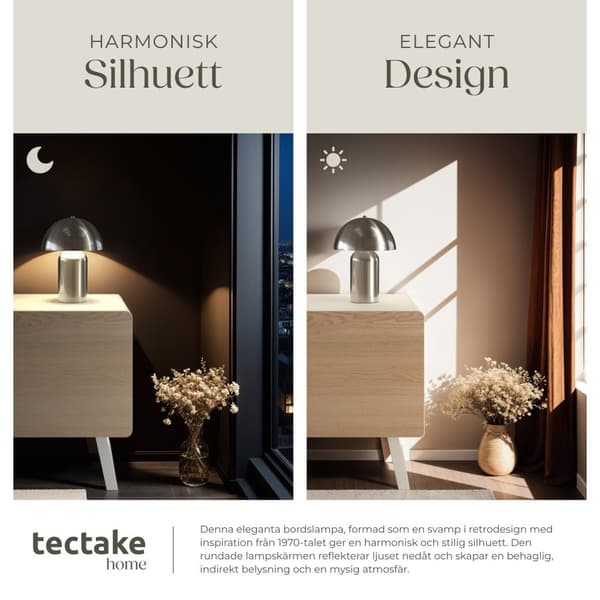 Liten bordslampa Kade, dimbar - Matt nickel