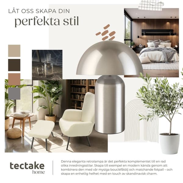Liten bordslampa Kade, dimbar - Matt nickel
