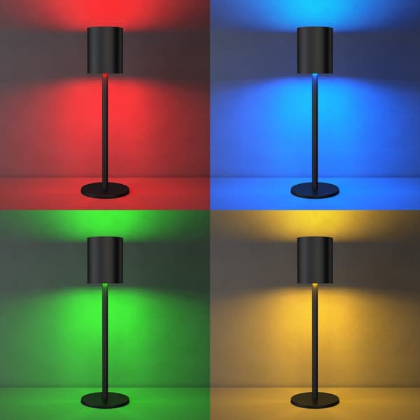 Bordslampa Corly, LED, 7 ljusfärger, dimbar - svart