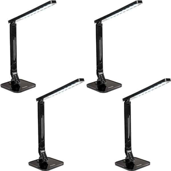 Bordlampe, LED, dæmpbar, foldbar, 14W - Sæt med 4 stk.