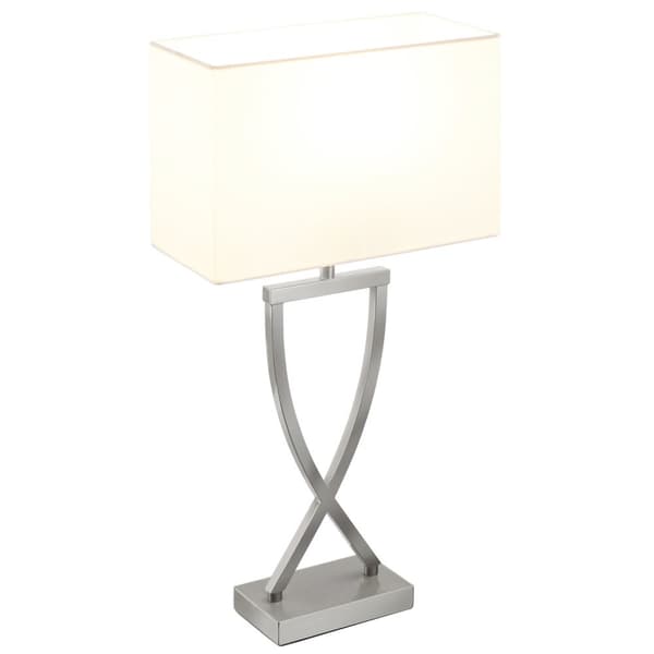 Bordslampa Avina i modern design, 60W - Nickelfärgad