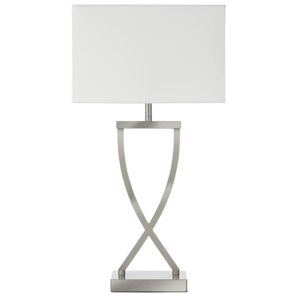 Bordslampa Avina i modern design, 60W - Nickelfärgad