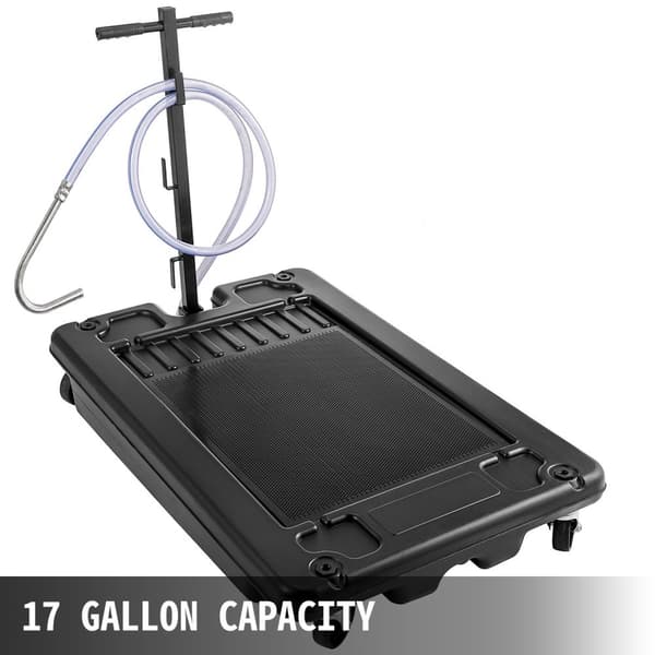 17 Liter Lav Profil Olie Spild Kontainer - 4 Hjul, Electric Pumpe & 8/10 FT Slanger