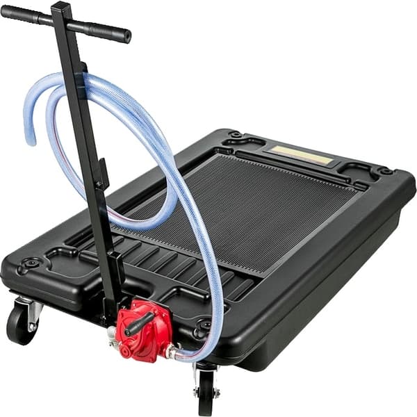 17 Liter Lav Profil Olie Spild Kontainer - 4 Hjul, Electric Pumpe & 8/10 FT Slanger