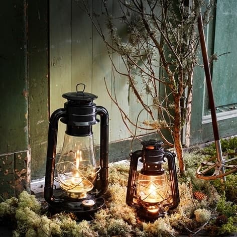 Hurricane Lantern Black/Brass Large