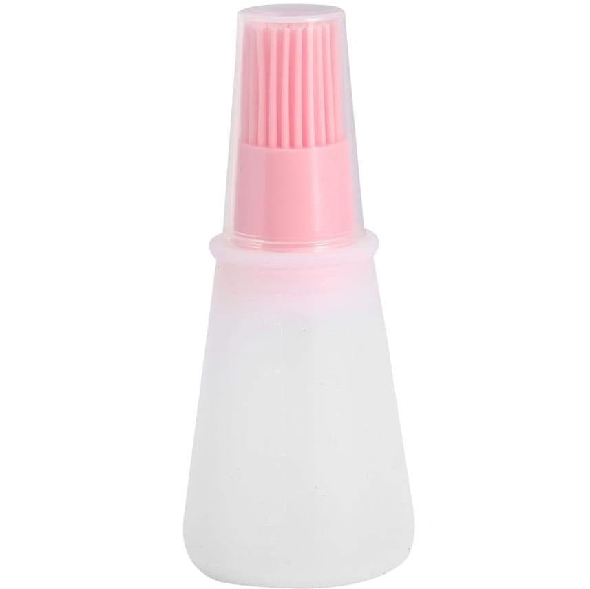 Silikonoljeflaskaborste med lock Rosa