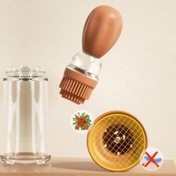 2st 150ml köksoljeflaska med borste, kreativ matolja flaska, silikonglas oljeflaska