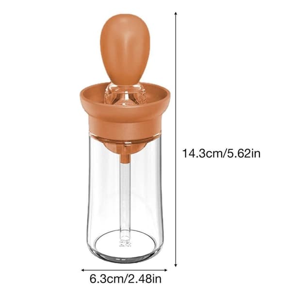2st 150ml köksoljeflaska med borste, kreativ matolja flaska, silikonglas oljeflaska