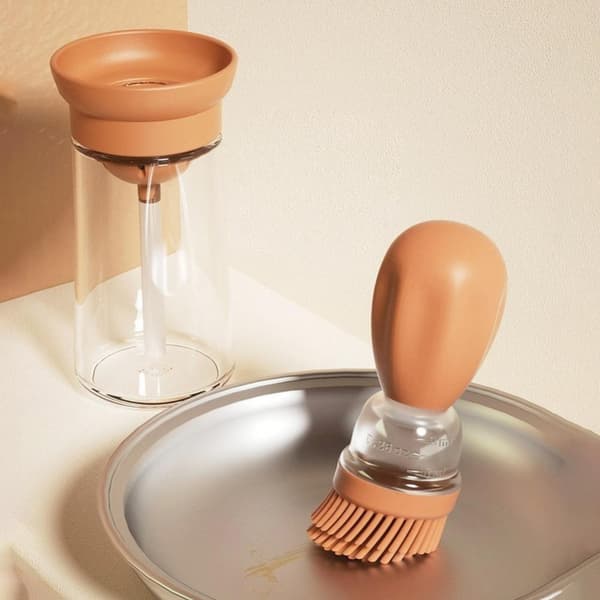 2st 150ml köksoljeflaska med borste, kreativ matolja flaska, silikonglas oljeflaska