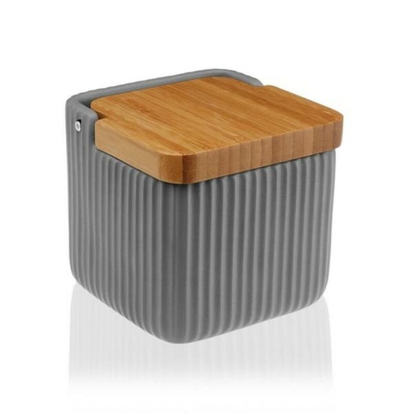 Saltkar med lock (11,5 x 11,5 x 11,5 cm) - Grå