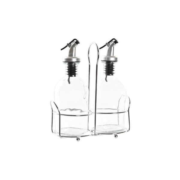 Flakon DKD Home Decor Eddikesæt Gennemsigtig Metal Krystal (2 enheder) (2 pcs)