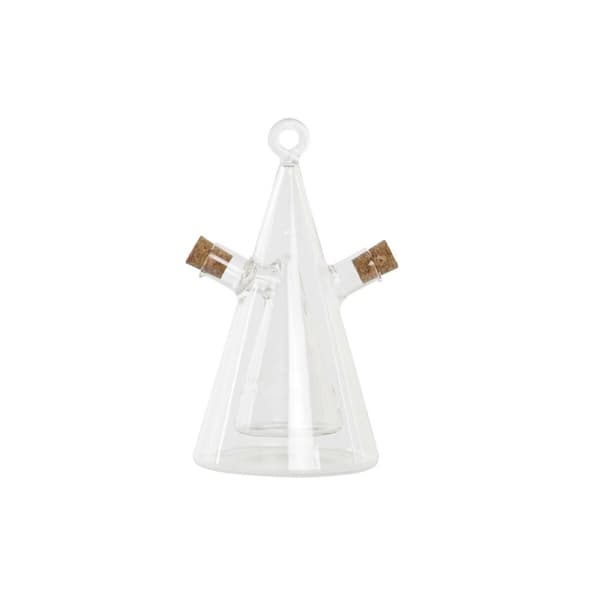Olie og eddikesæt DKD Home Decor 10,5 x 9 x 18 cm Gennemsigtig Kork 300 ml Borosilikatglas