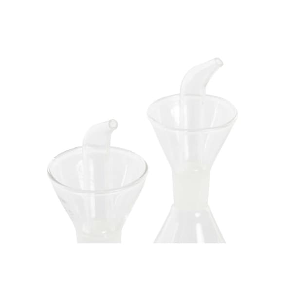 Olie og eddikesæt DKD Home Decor 200 ml 19,5 x 10 x 23,5 cm Metal Gennemsigtig 2 enheder Borosilikatglas