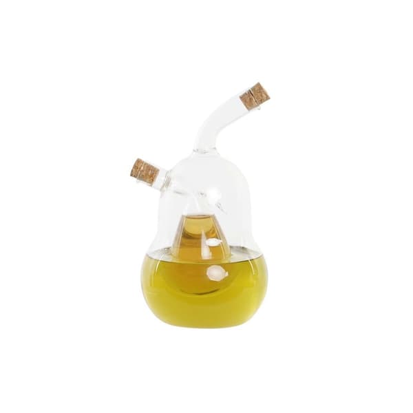 Olie og eddikesæt DKD Home Decor 12 x 10 x 18,6 cm Gennemsigtig Kork 540 ml Borosilikatglas