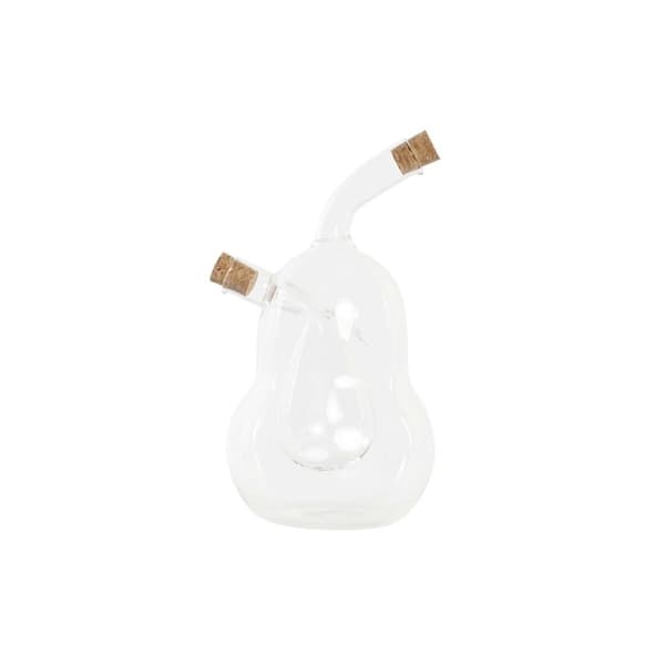 Olie og eddikesæt DKD Home Decor 12 x 10 x 18,6 cm Gennemsigtig Kork 540 ml Borosilikatglas