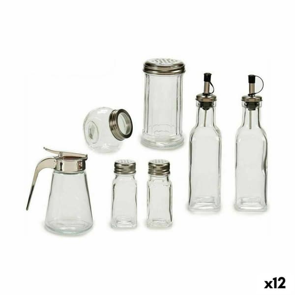 Condiment container set Sølvfarvet Metal (12 enheder)