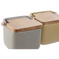 Miniatyrbilde 2 av 3: Saltbøsse med Lokk Home ESPRIT Beige Grå Naturell Bambus Dolomite 15 x 12 x 11 cm (2 enheter)
