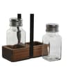 Miniatyrbilde 2 av 4: Salt og Pepperbøsse Home ESPRIT Svart Krystall Akasia 12 x 6 x 17,5 cm