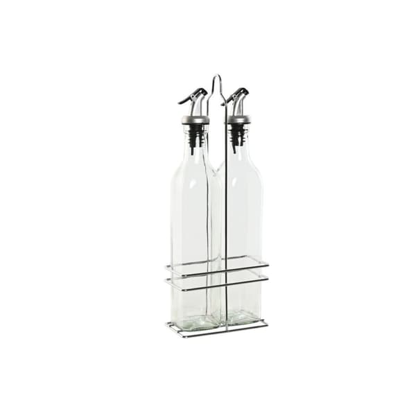 Set med olja och vinäger Home ESPRIT Transparent Metall Glas 500 ml 13 x 6,8 x 32 cm