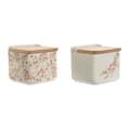 Miniatyrbilde 1 av 3: Saltbøsse med Lokk Home ESPRIT Hvit Rosa Syrin Bambus 750 ml 14 x 12,5 x 12 cm (2 enheter)