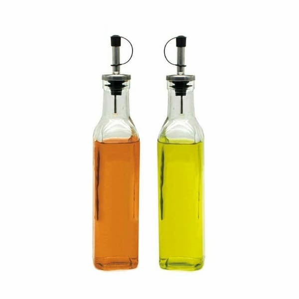 Set med olja och vinäger Vivalto WJ7069-M Transparent Metall Glas Plast 300 ml (24 antal)