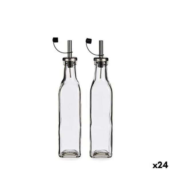 Set med olja och vinäger Vivalto WJ7069-M Transparent Metall Glas Plast 300 ml (24 antal)