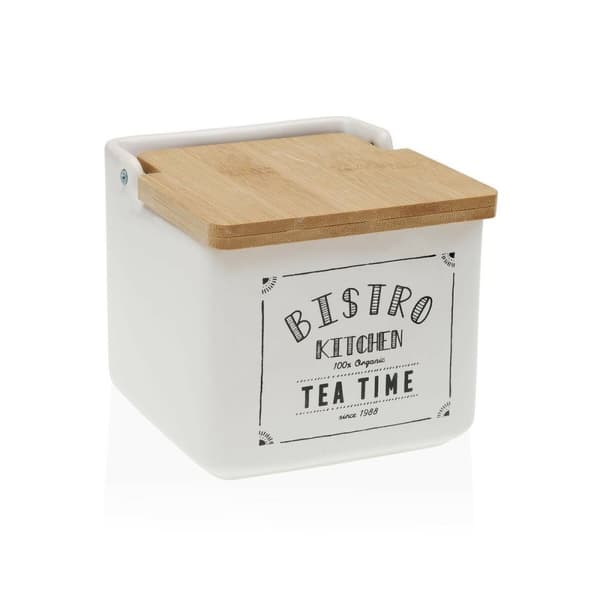 Saltkar med lock Versa Bistro Keramik Dolomite 12,2 x 11,5 x 12,2 cm